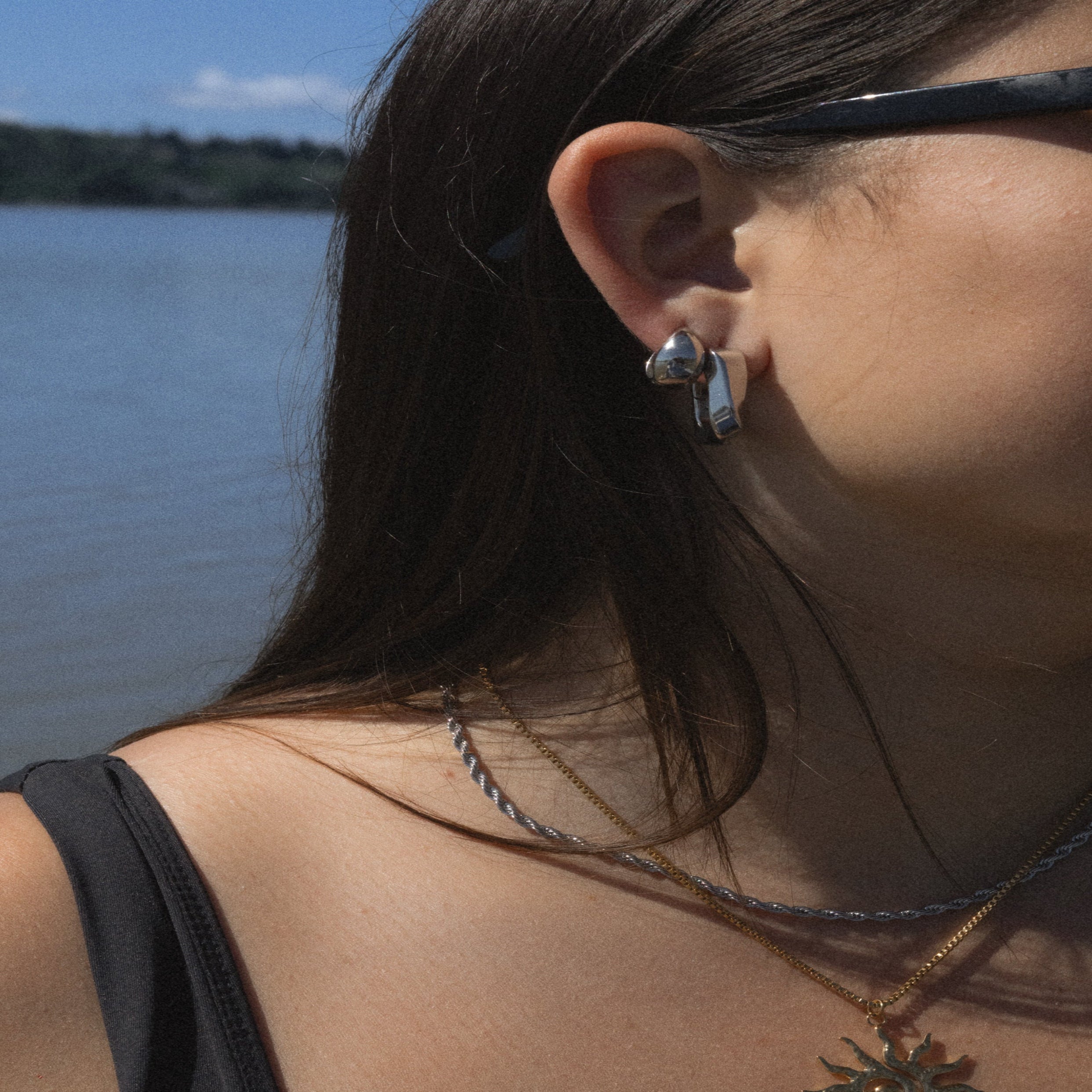 Gold-plated statement hoops for sensitive ears