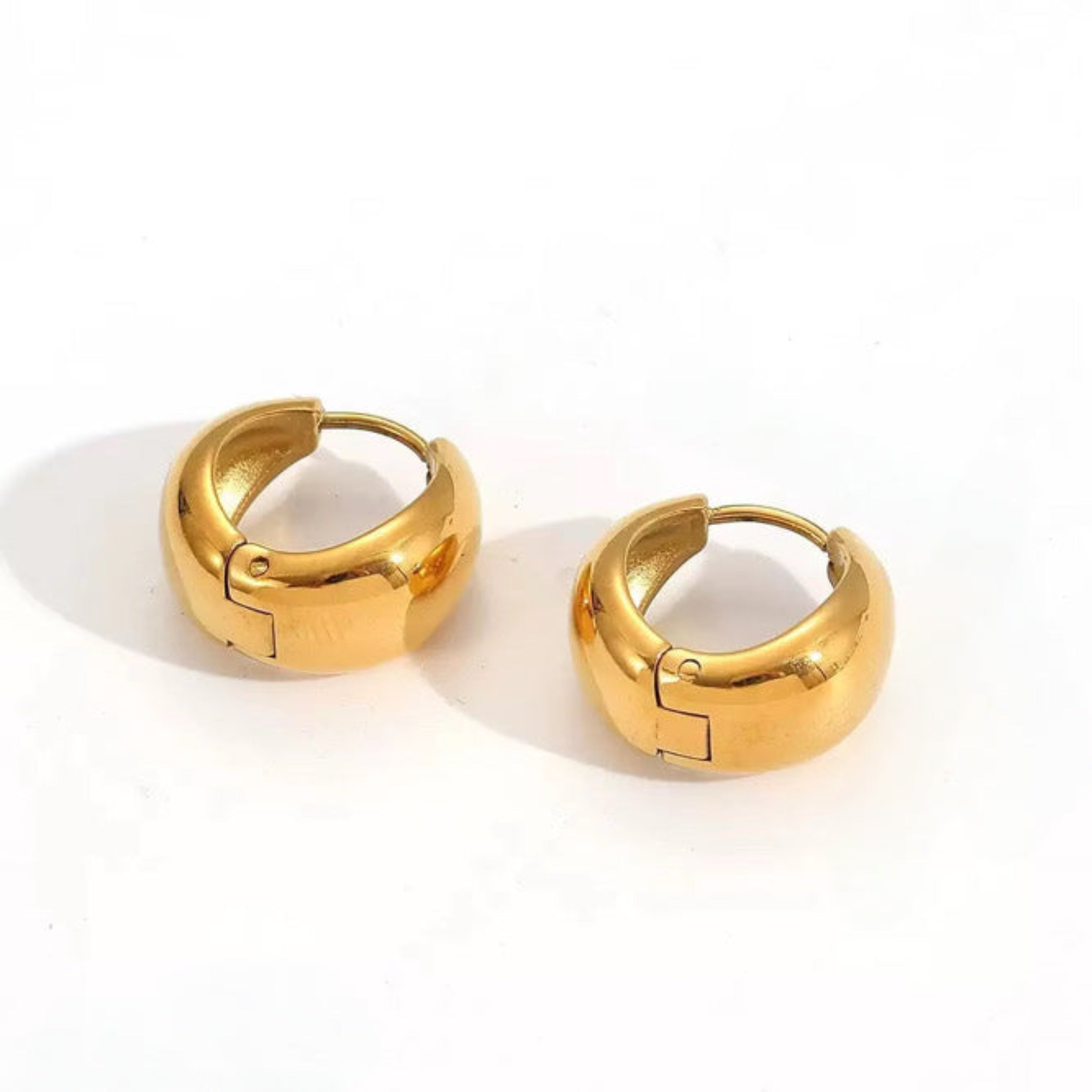 Gold-plated statement hoops for sensitive ears