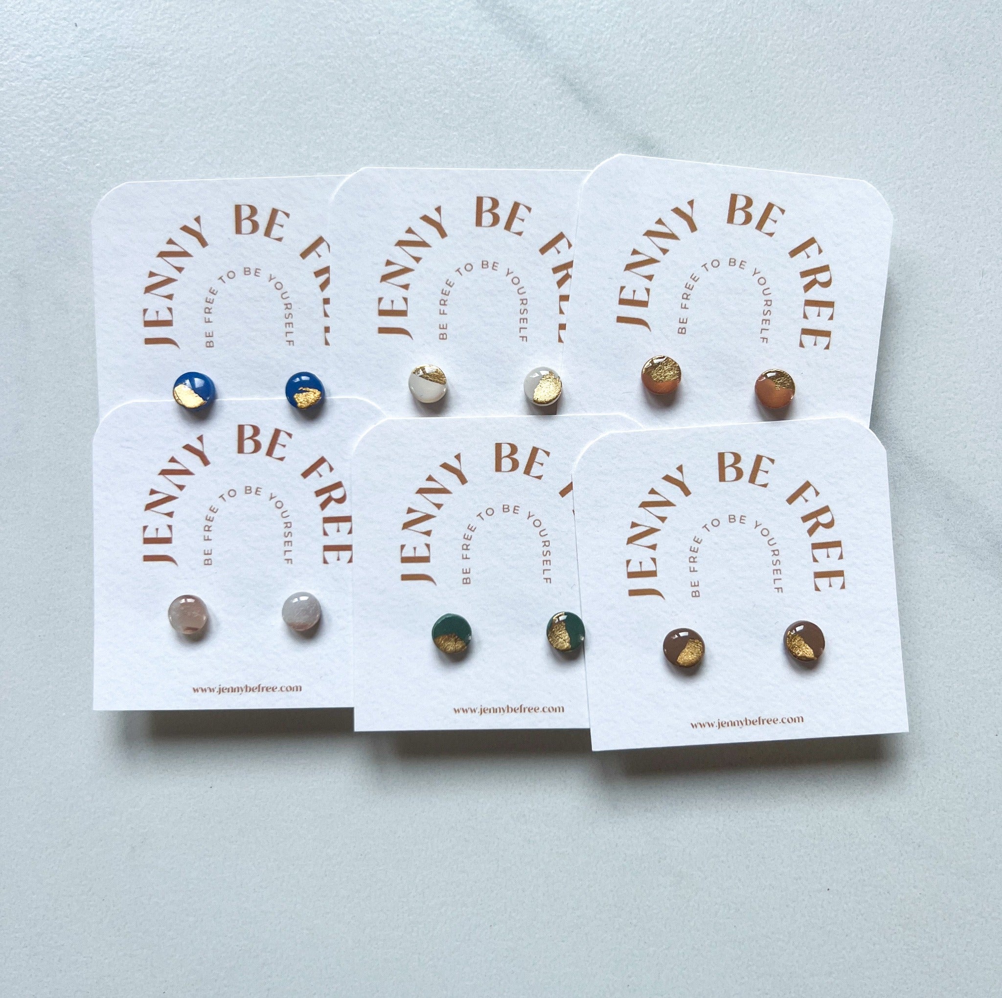 Polymer Clay Earrings: Studs Jenny Be Free
