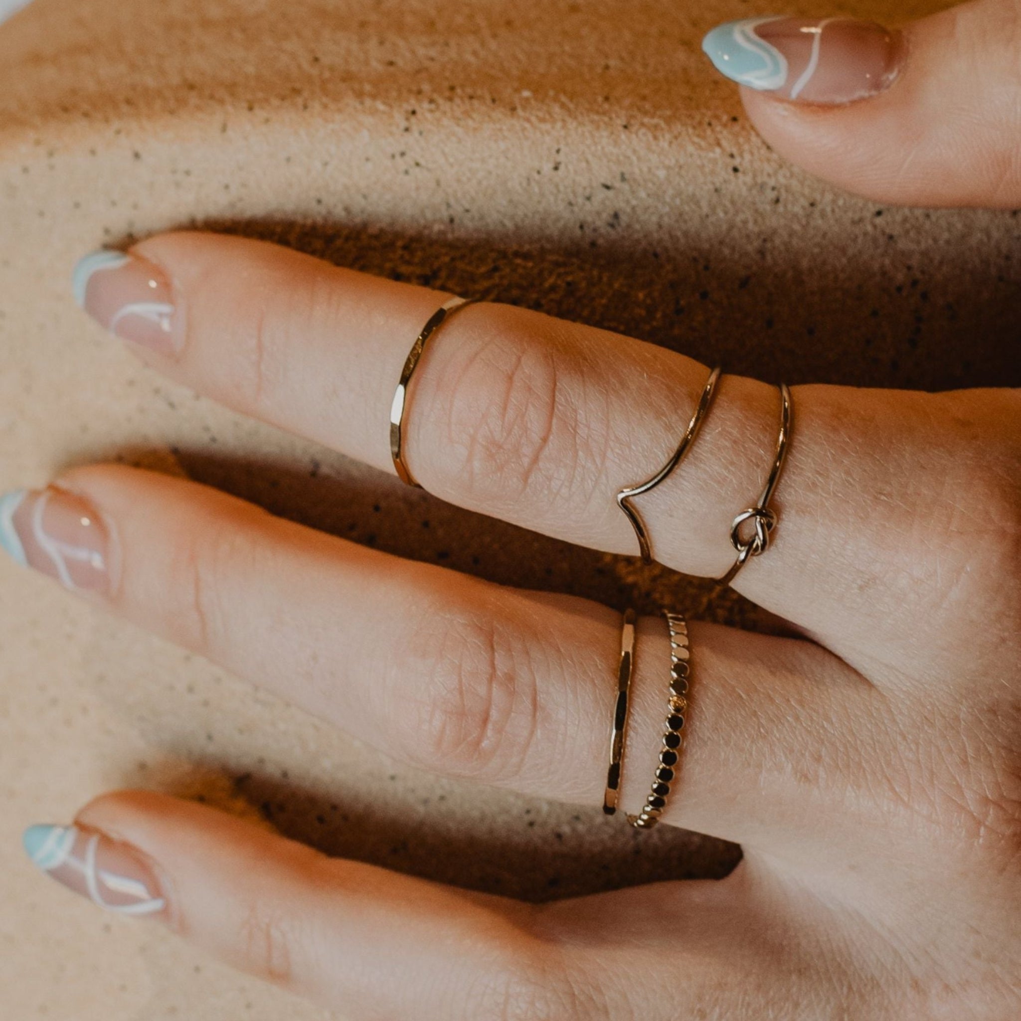 love me knot gold dainty ring