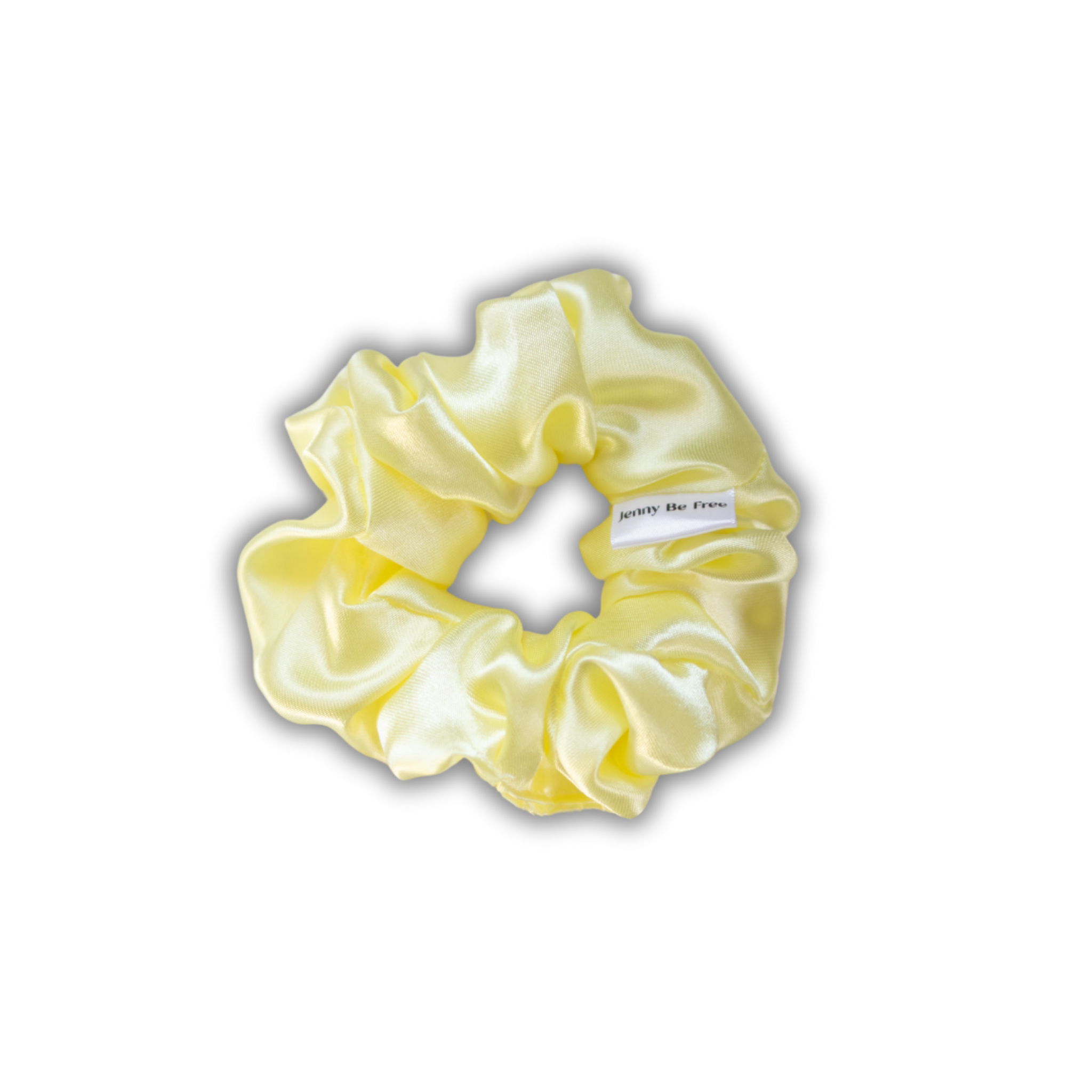yellow satin scrunchie