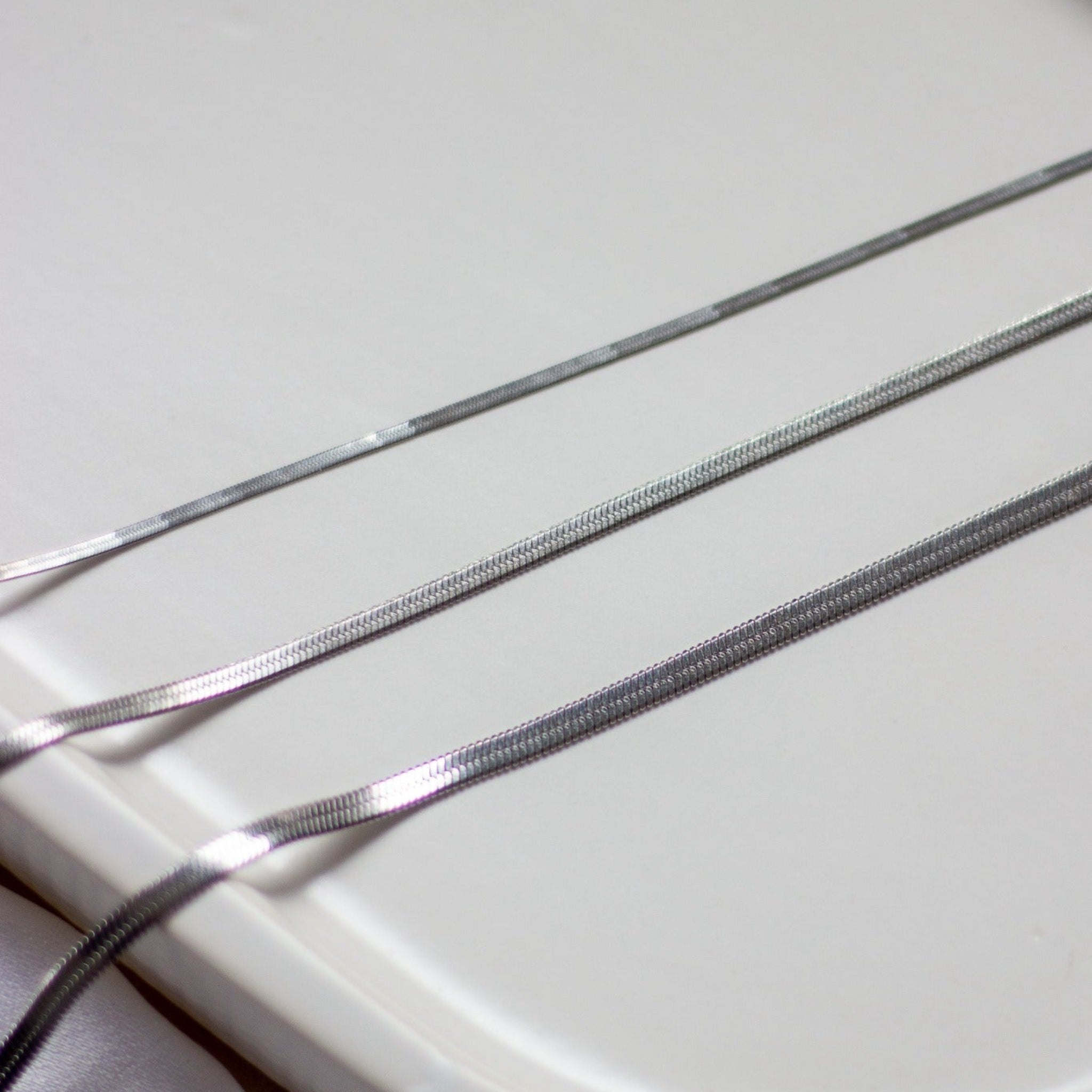 silver herringbone necklace