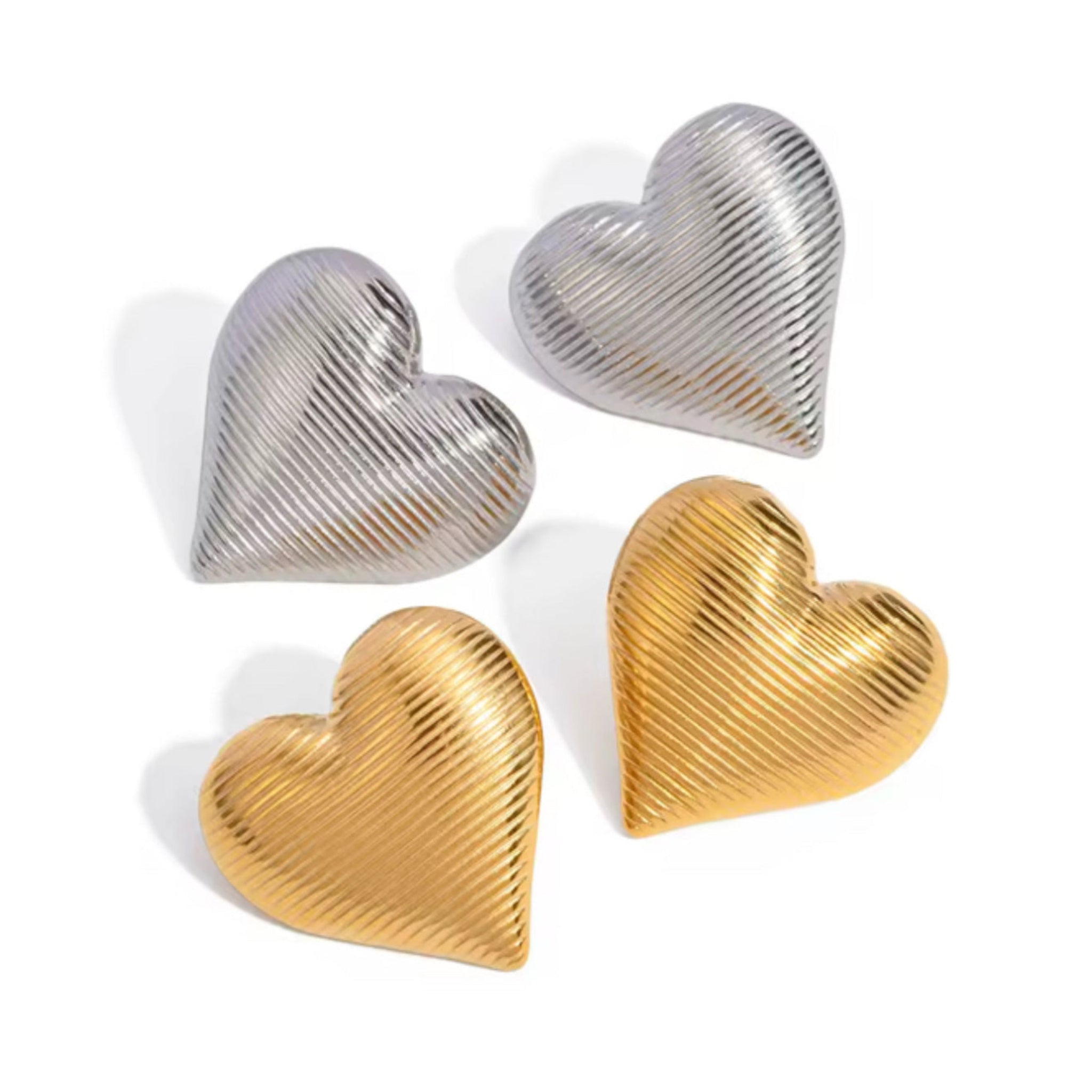texture heart statement earring