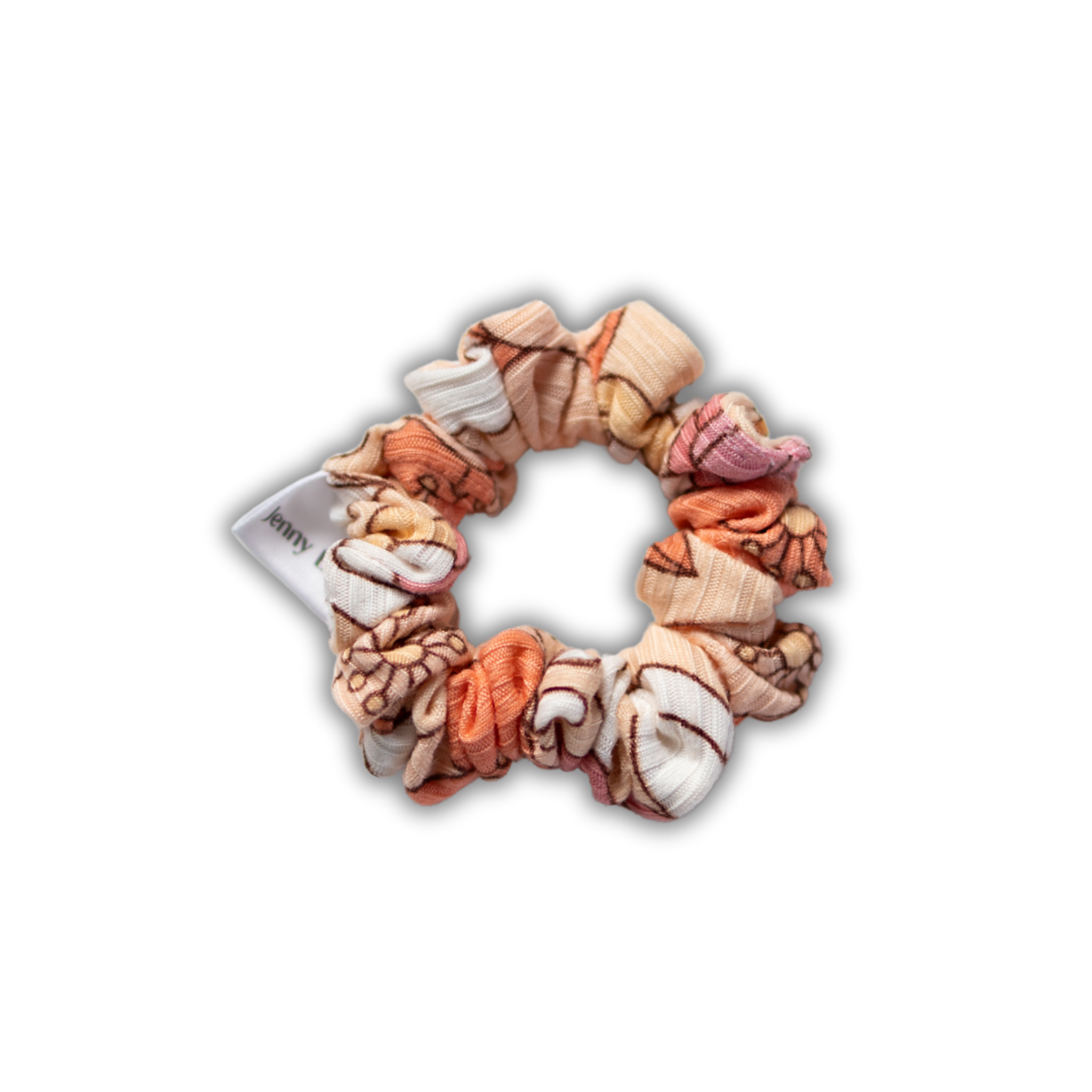 peach floral scrunchie