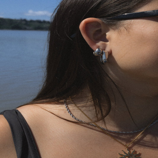 Gold-plated statement hoops for sensitive ears