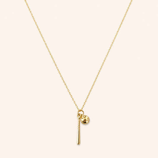 Gold Blue Jays baseball charm necklace from the Game Day Collection