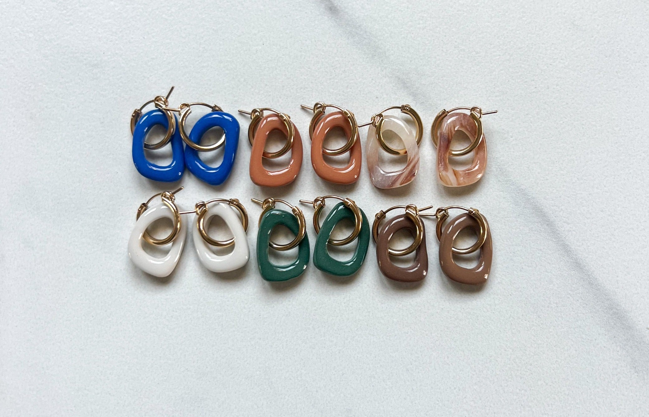 Polymer Clay Earrings: Organic Hoops Jenny Be Free