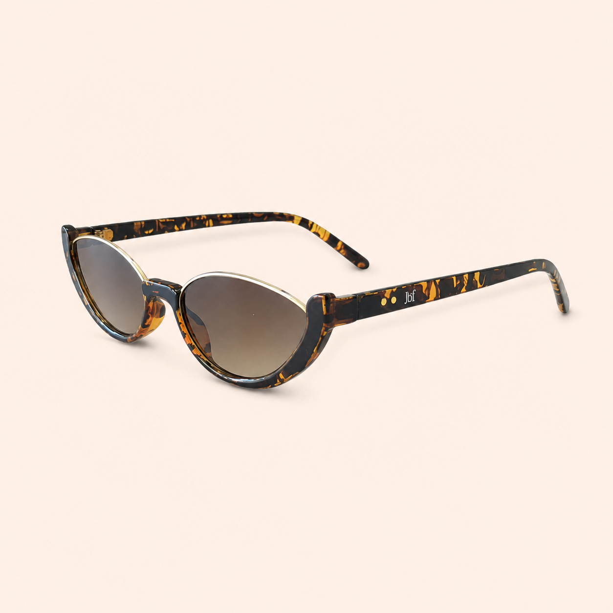 Tortoise frame sunglasses with gold top accent and UV400 protection