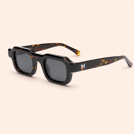 Bold JBF logo sunglasses with dark UV400 lenses