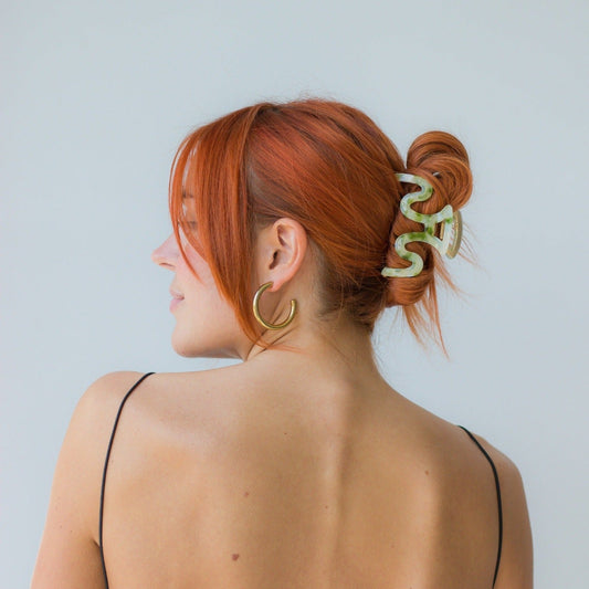 Hair Claw: Green Squiggly Tortoise Jenny Be Free