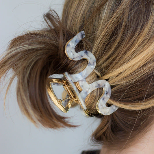 Hair Claw: Black Squiggly Tortoise Jenny Be Free