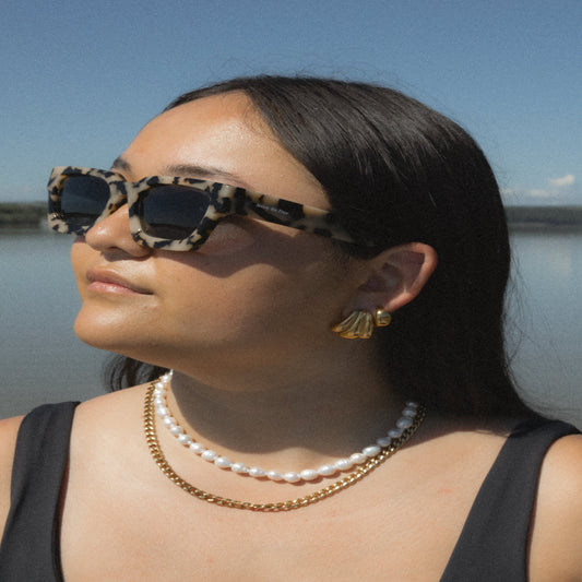 Vintage-inspired gold statement earrings