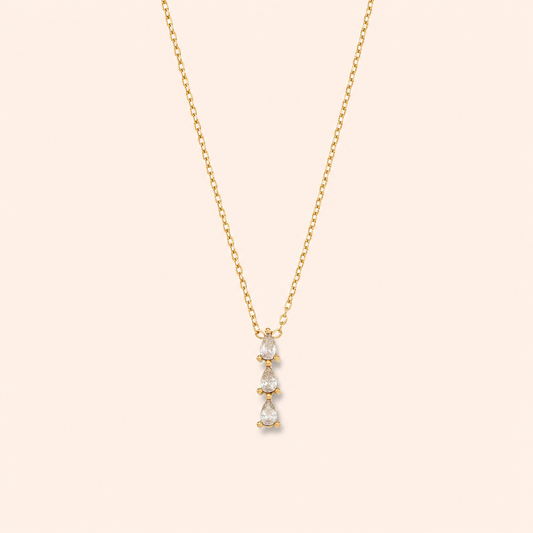Trinity 18K gold-plated cubic zirconia necklace