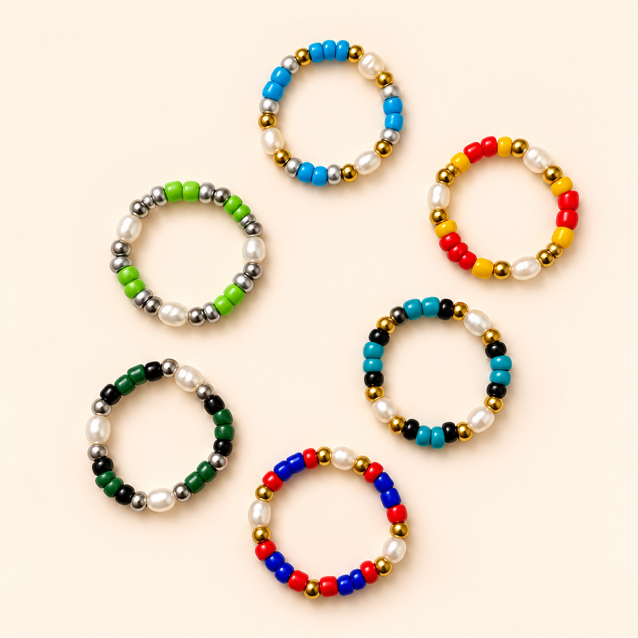 Game Day Beaded Rings