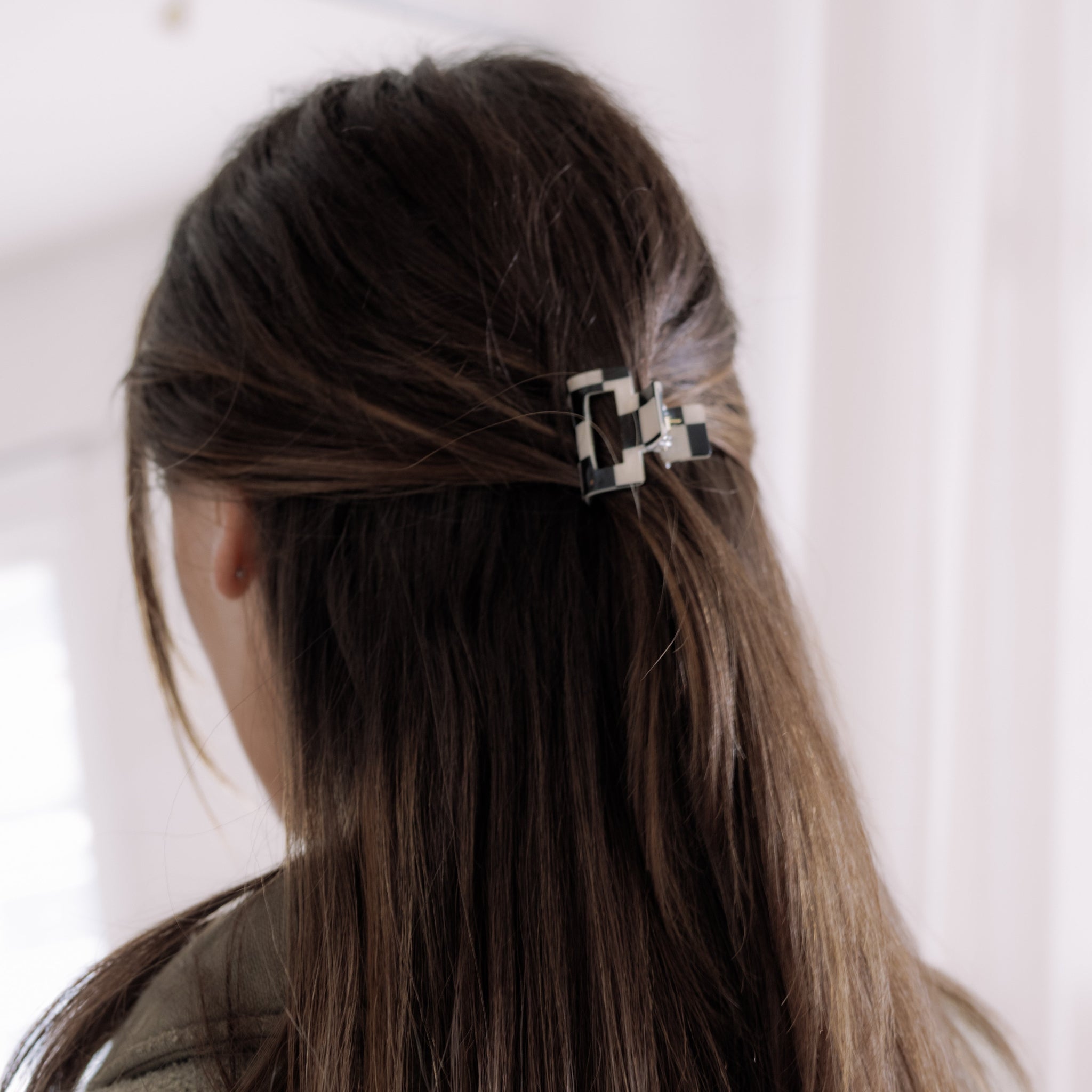 Check Mini Hair Clip 