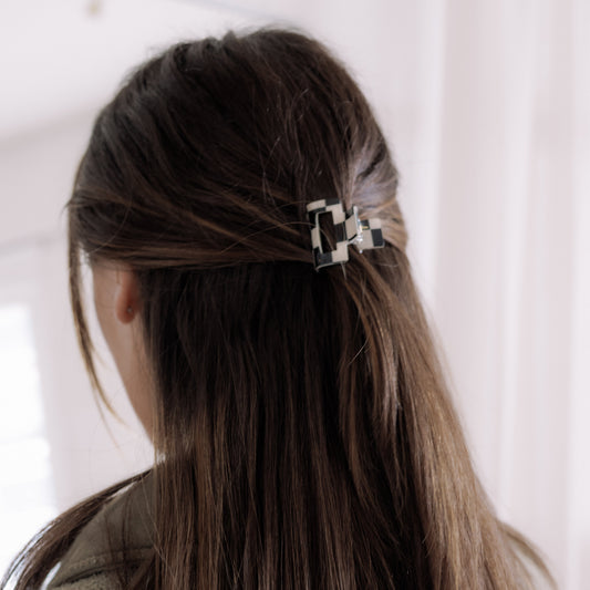 Check Mini Hair Clip 