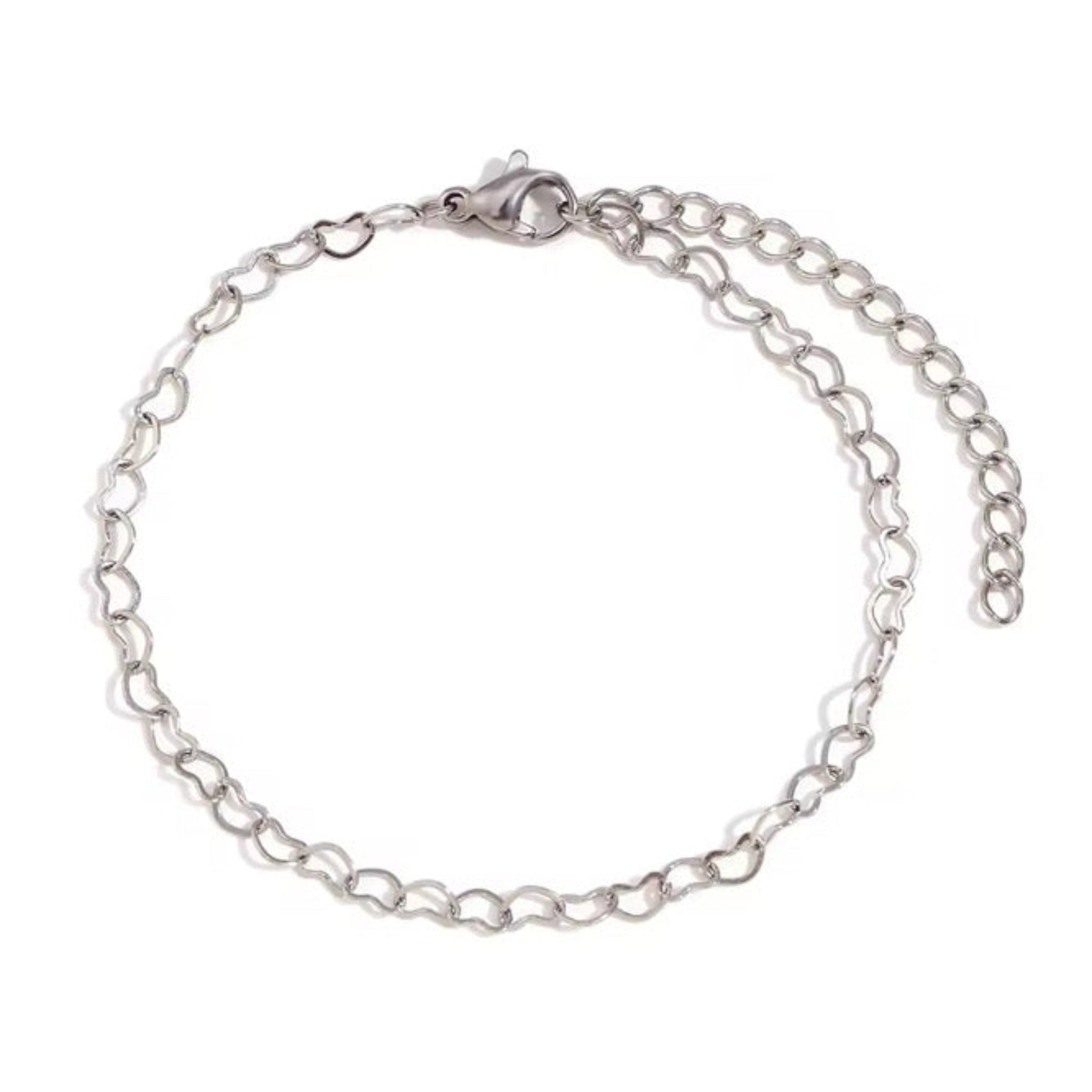 dainty heart bracelet silver
