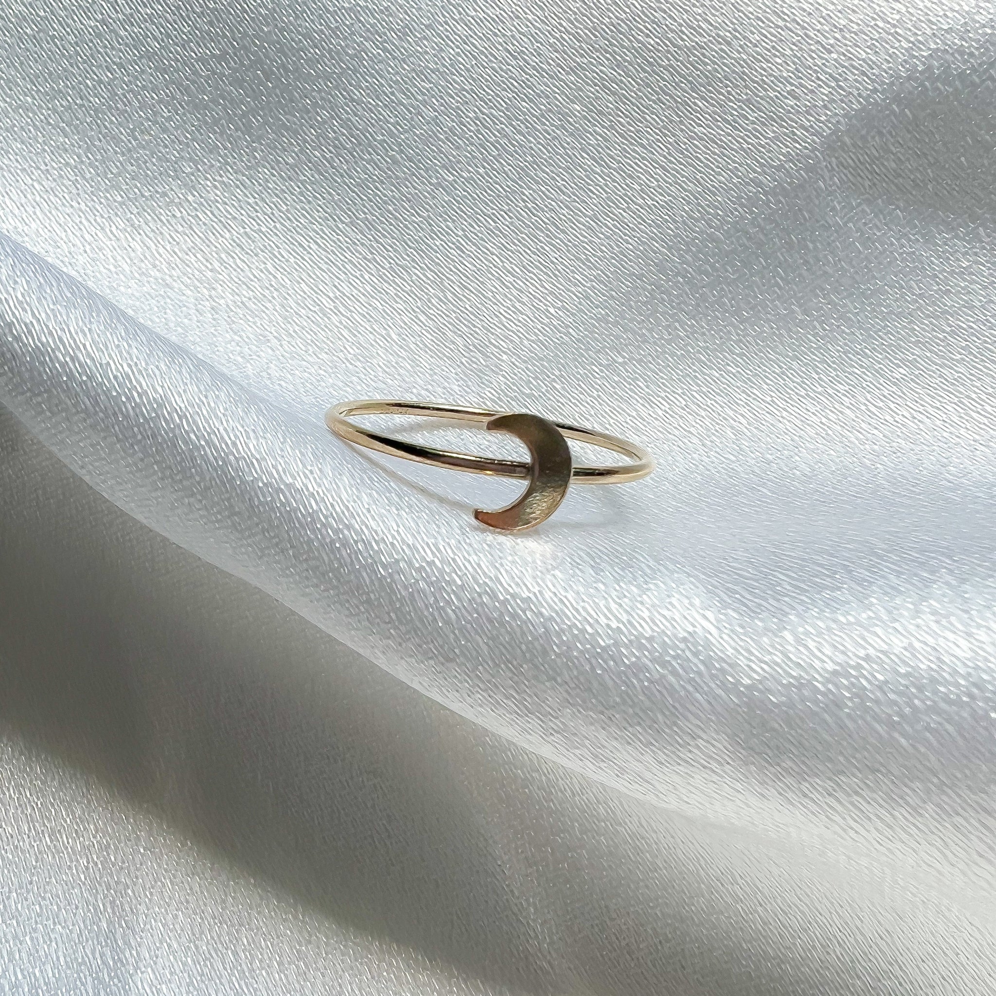 Dainty moon ring