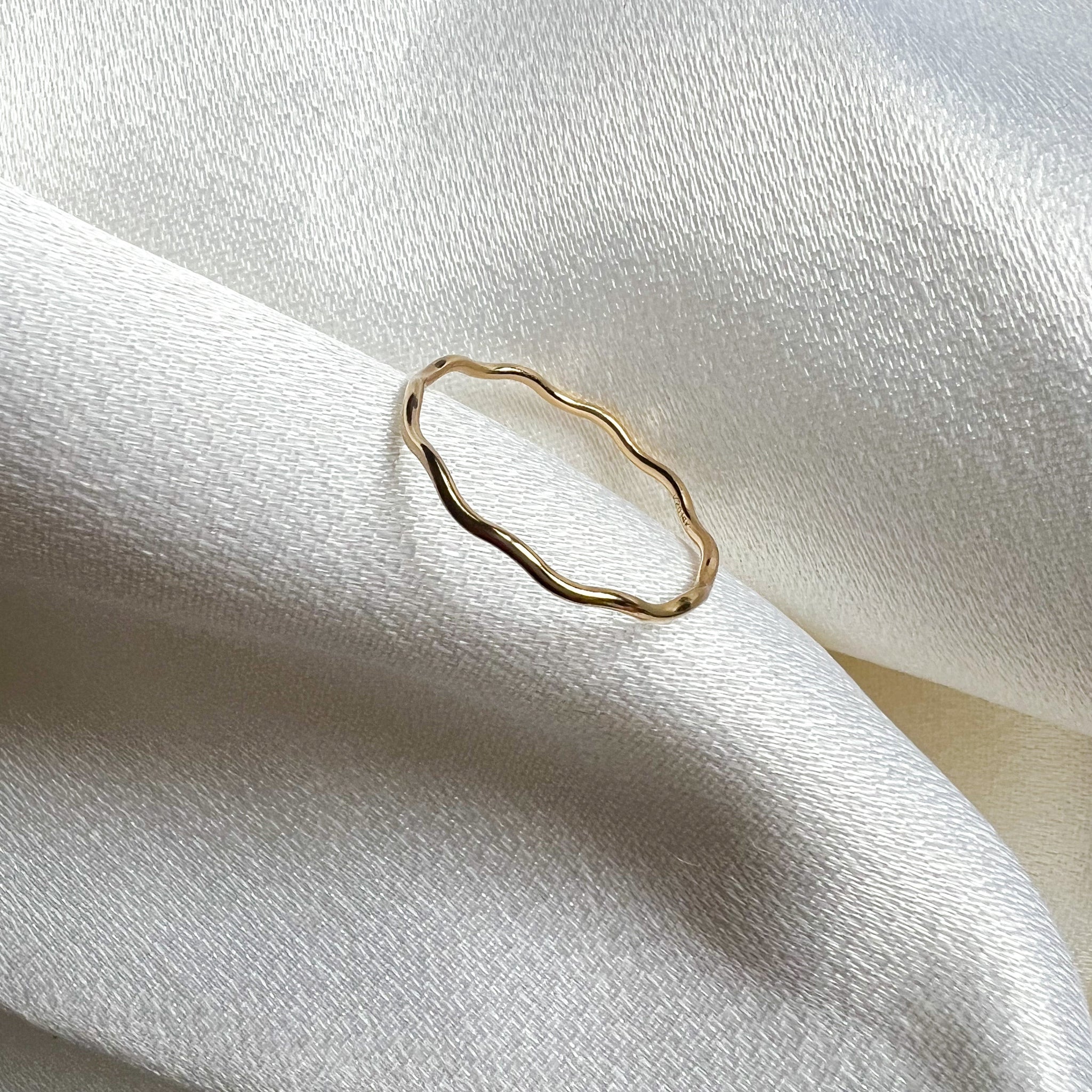 dainty wavy ring gold filled