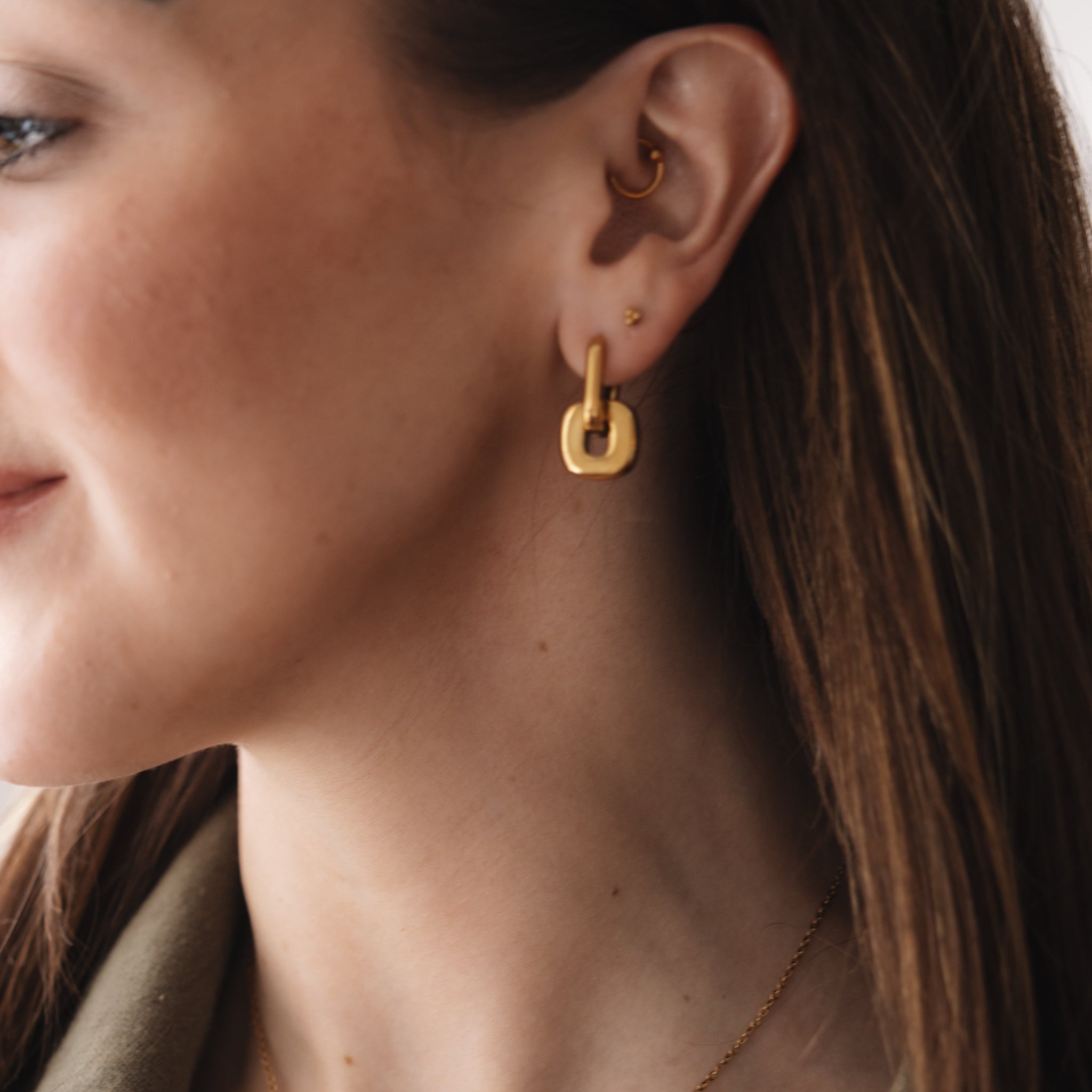 Gold unique hoops 