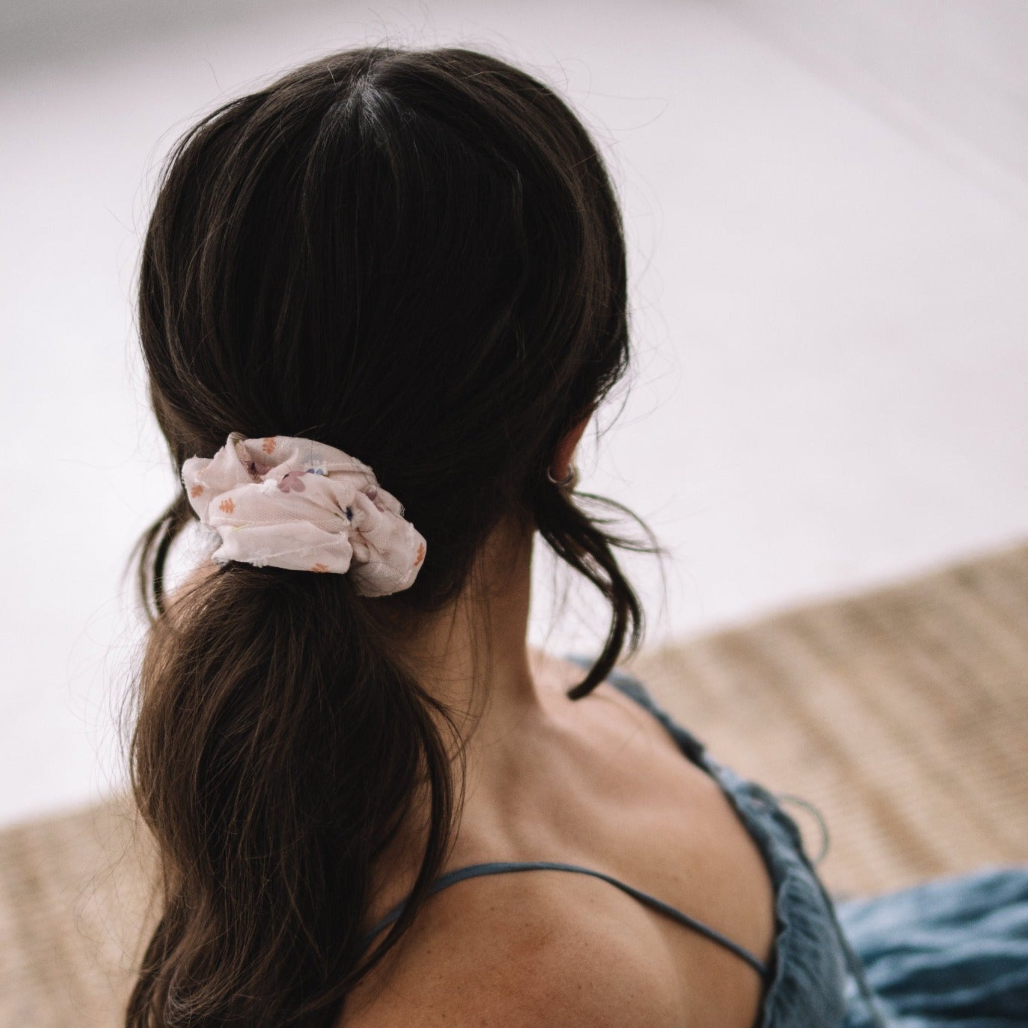 dainty floral scrunchie
