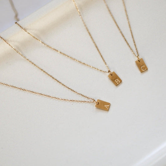 dainty initial necklace