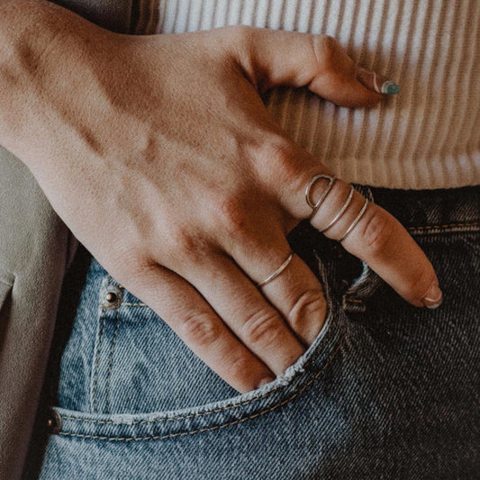 dainty silver feminine ring billie