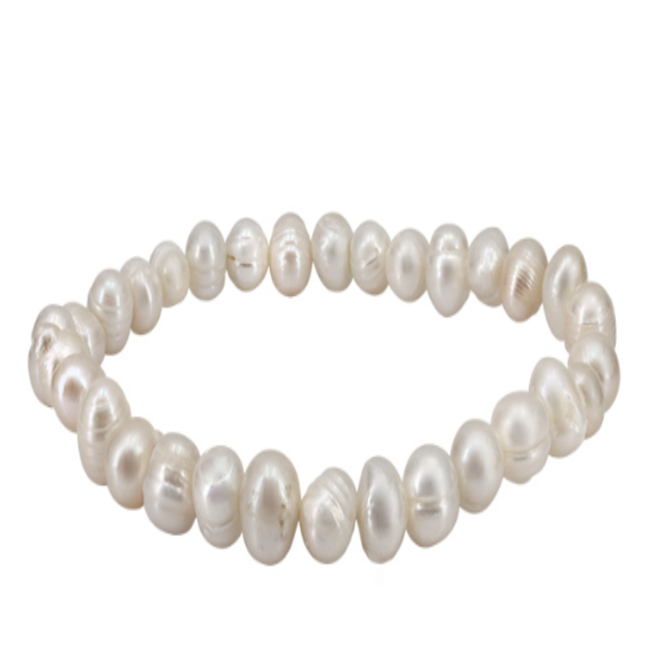White freshwater pearl stretch bracelet