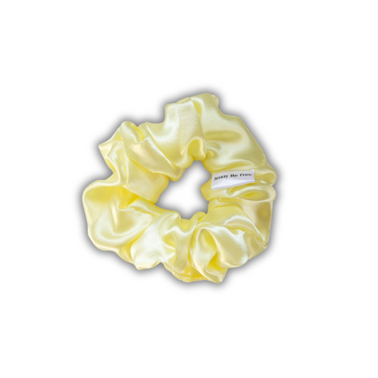 yellow satin scrunchie