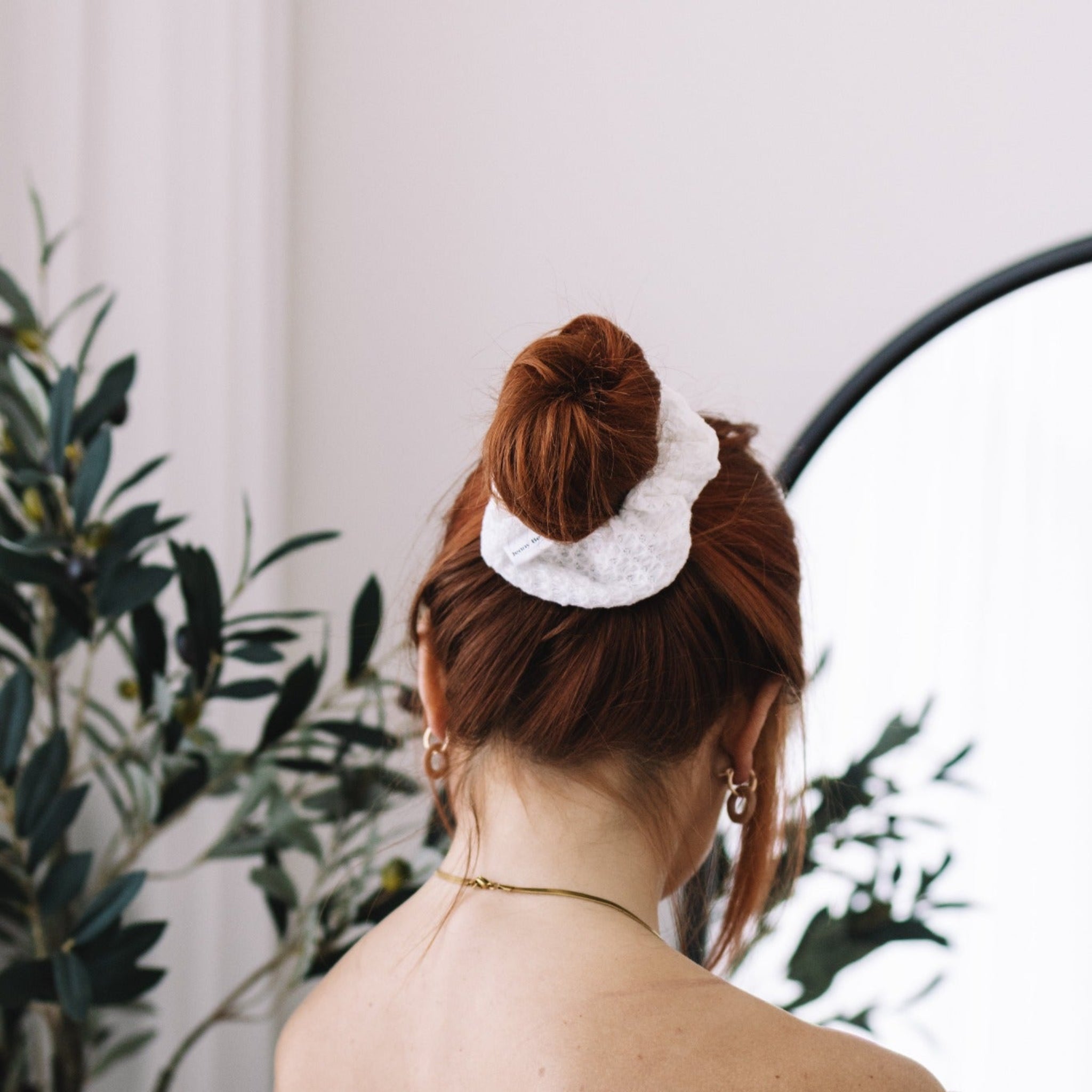 white scrunchie