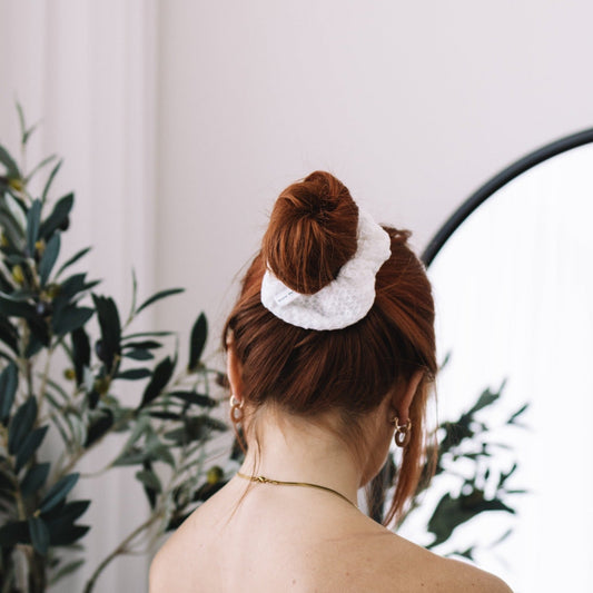 white scrunchie