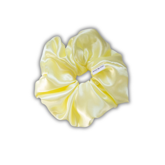 yellow satin scrunchie