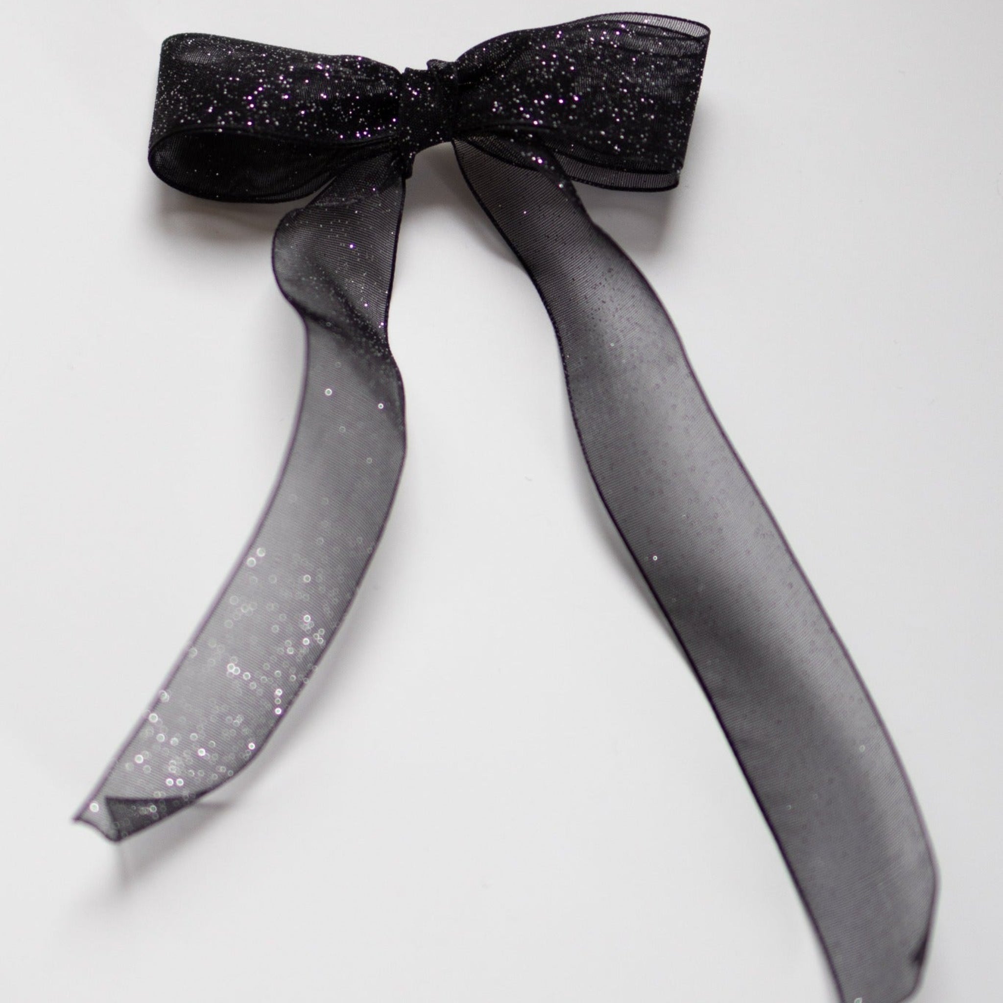 black sparkle medium bow