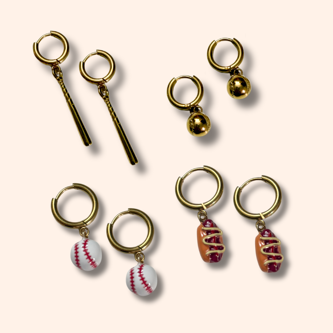 Collection of keychains with various charms on a light background