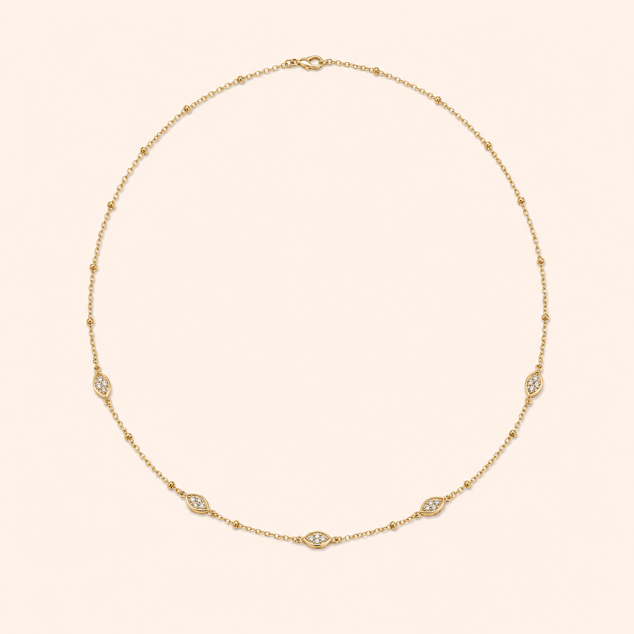 Leah 18K gold-plated necklace with cubic zirconia accents