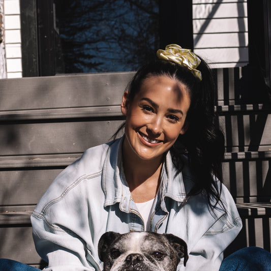 yellow abstract scrunchie